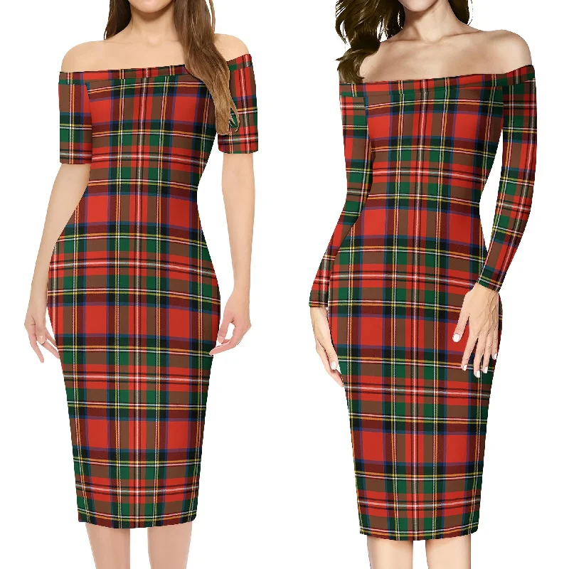 Season Finale Sale Lyle Tartan Off Shoulder Lady Dress