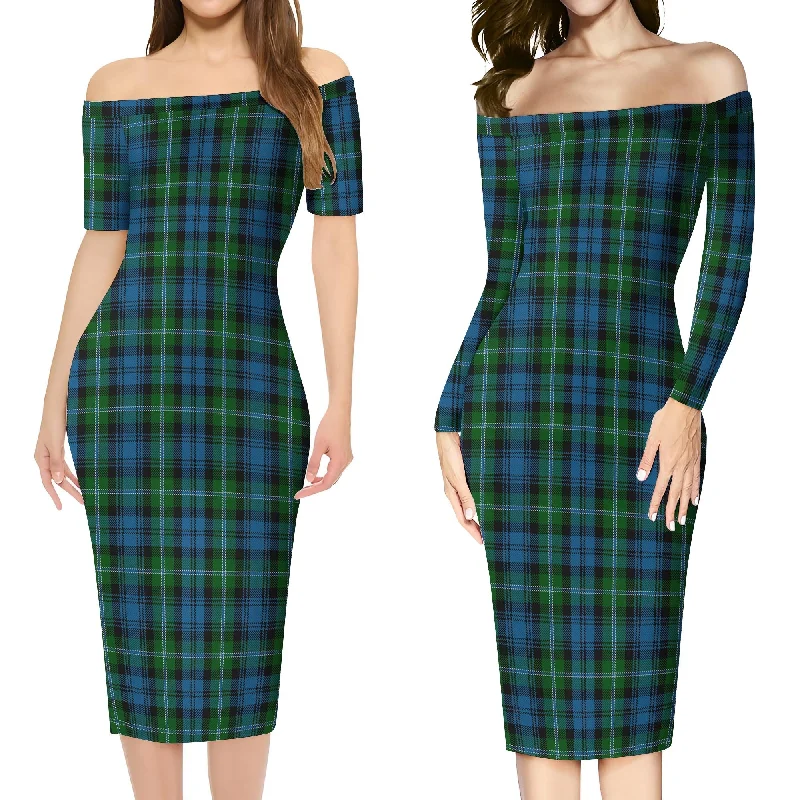 Huge Discounts Lyon Tartan Off Shoulder Lady Dress