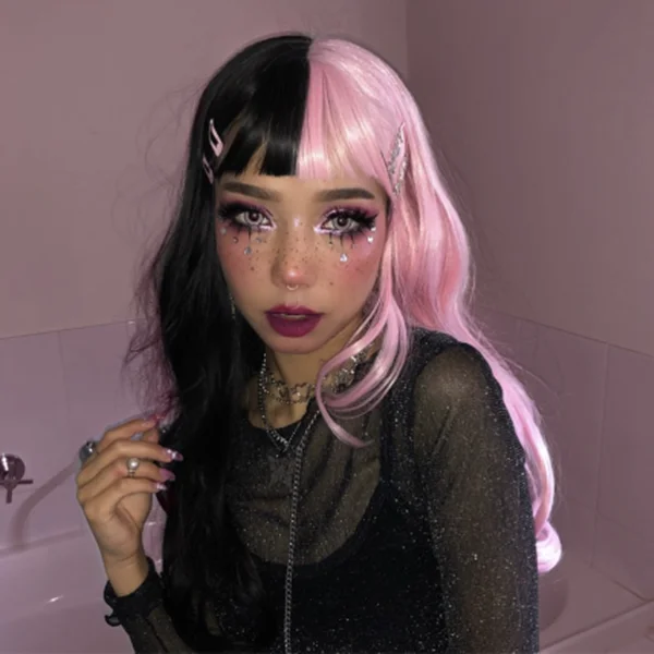 Major Savings Black pink lolita wig yv42317