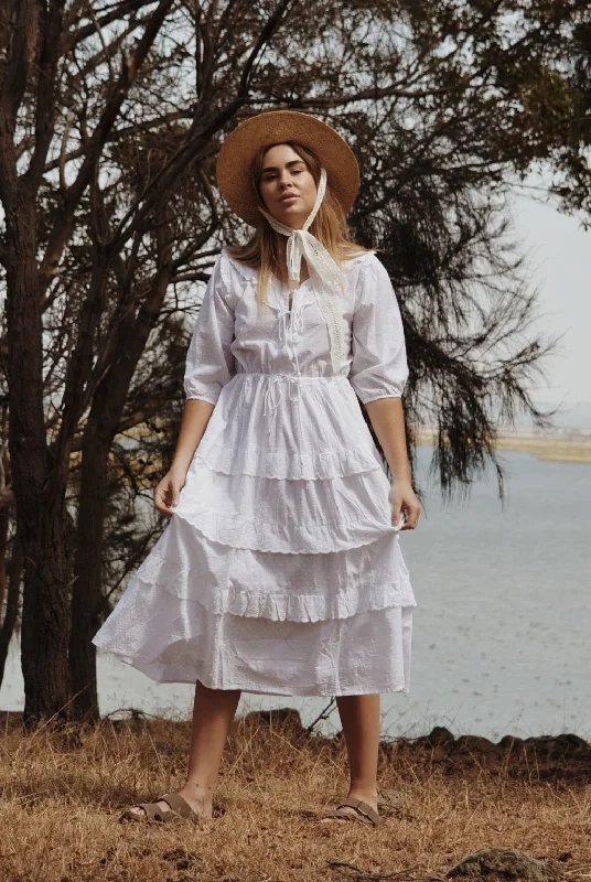 Reduced Prices LITTÉRAIRE WHITE COTTON LACE DRESS