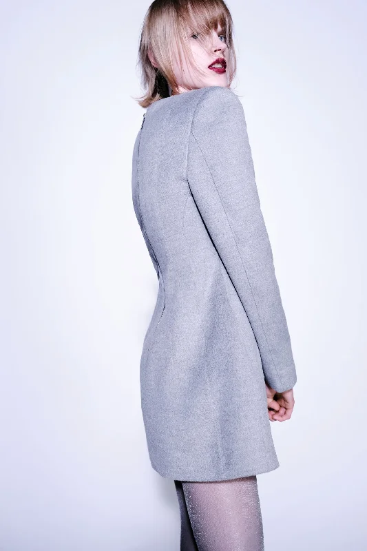 Stock Clearance Padded Shoulder Long Sleeve Minidress