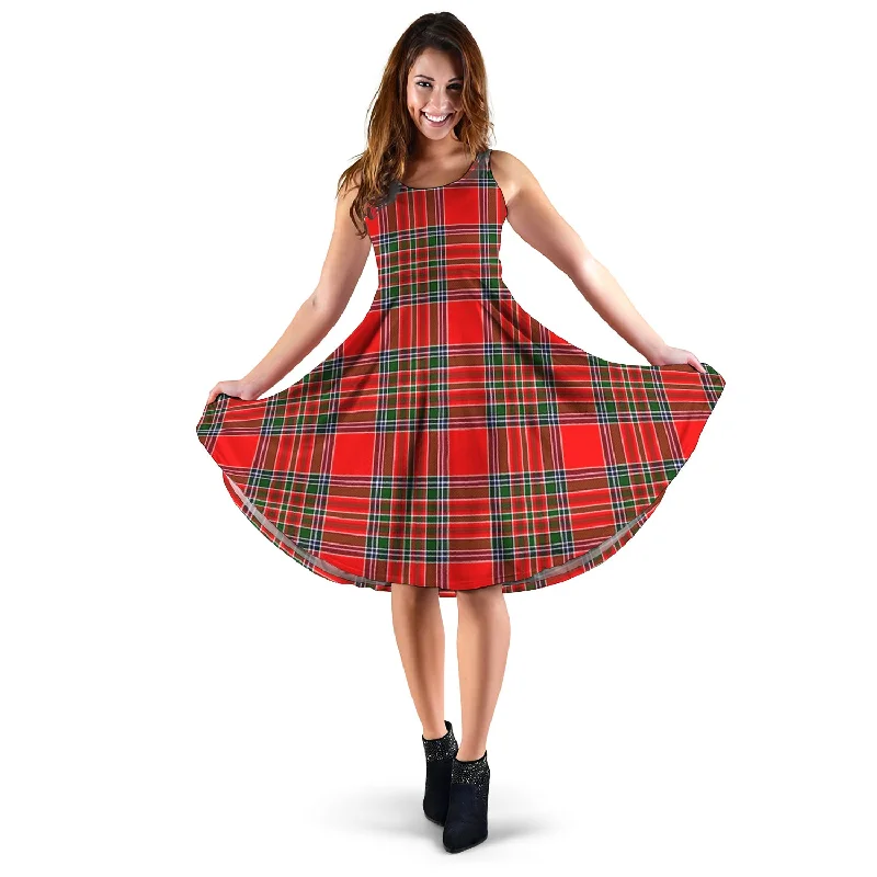 Exclusive Deal MacBain Tartan Sleeveless Midi Womens Dress
