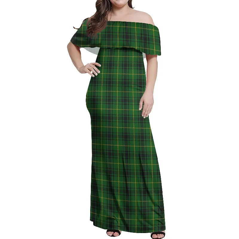 Get It Before It’s Gone MacArthur (McArthur) Tartan Off Shoulder Long Dress