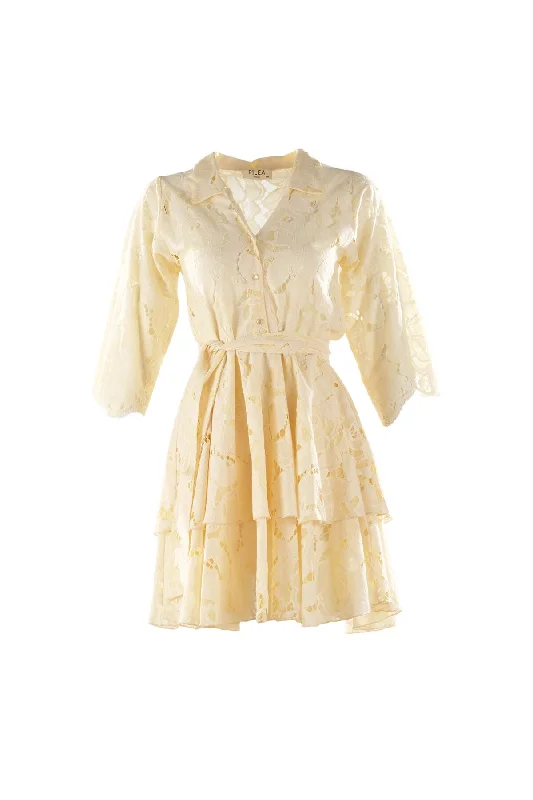 Savings Galore Yellow Celeste Laced Dress