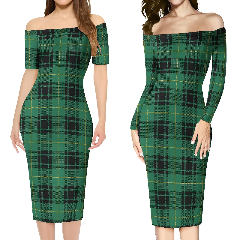 Price Buster MacArthur Ancient Tartan Off Shoulder Lady Dress