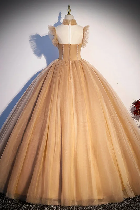 Markdowns Lovely Tulle Long Formal Dress, A-Line Evening Dress with Corset