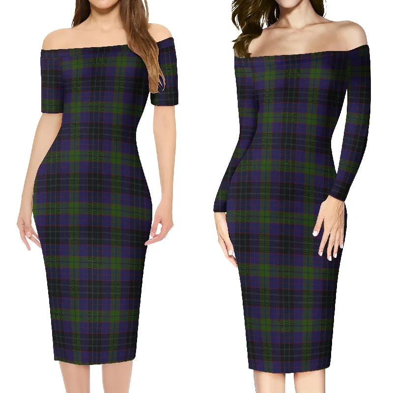 Now or Never Lumsden Hunting Tartan Off Shoulder Lady Dress