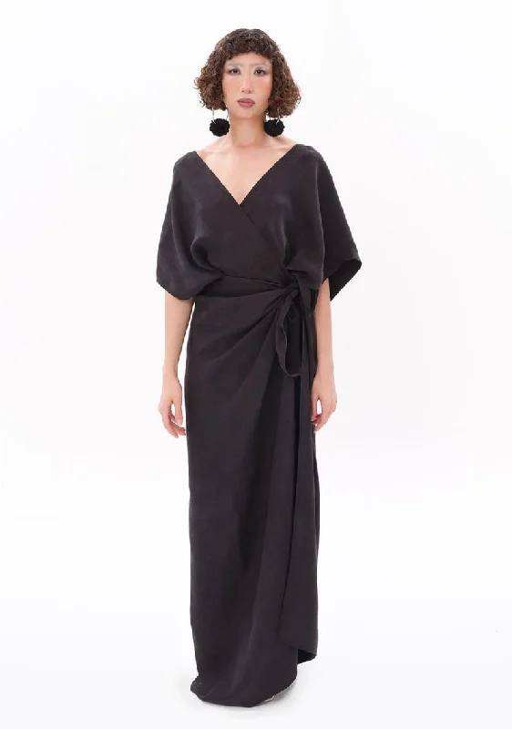 Crazy Savings Anthracite Luxe Tencel Dress