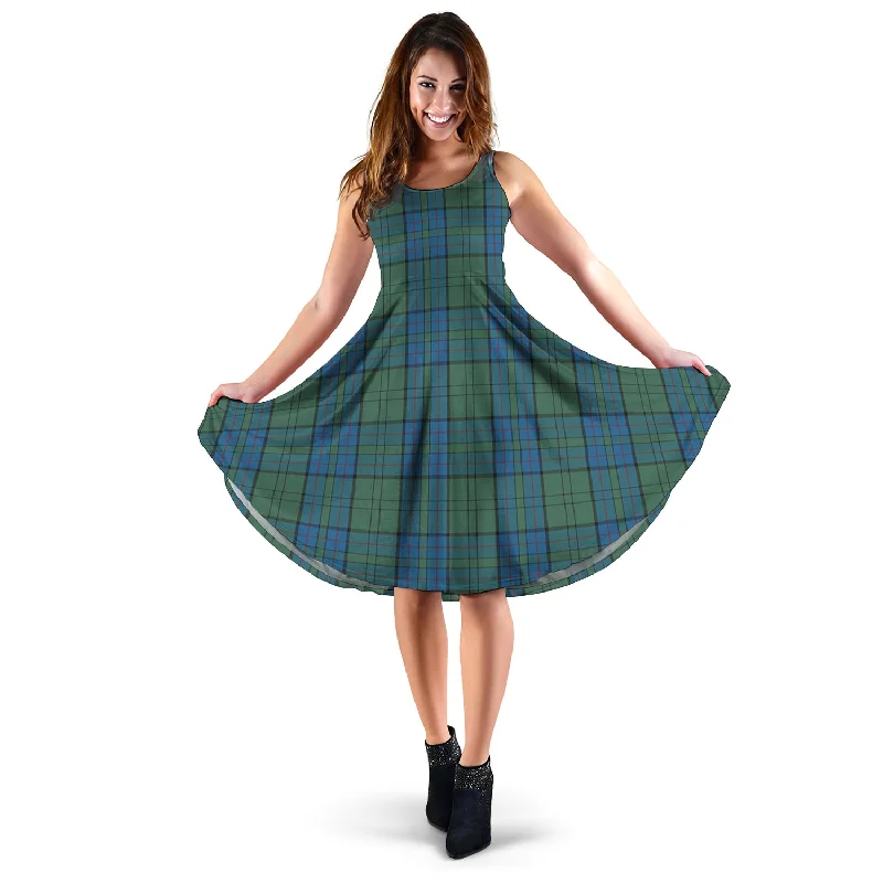 Daily Deals Lockhart Tartan Sleeveless Midi Womens Dress