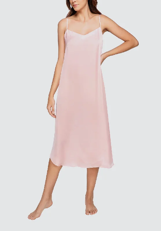While Supplies Last FashionableBeetle Pink Organic Cupro Slip Dress