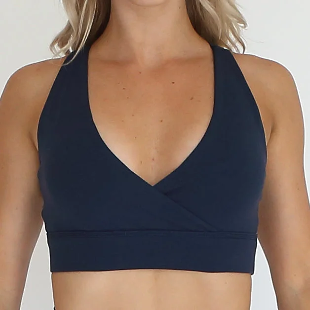 Special Buy FashionableCrossover Sports Bra Navy