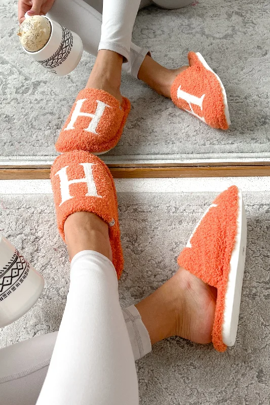 Super Bargain SaleMy Bedtime Glam Fuzzy "H" Slippers (Orange)