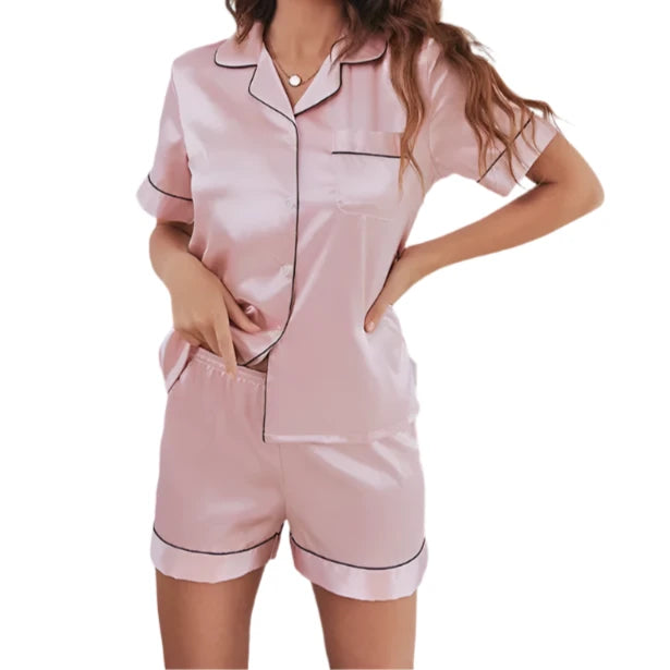 Epic Deals Flash salesSweefeday Womens Silk Satin Pajamas Set Short Sleeve Two-piece Pj Sets Sleepwear Loungewear Button-Down Epic Deals Flash salesSweefeday Womens Silk Satin Pajamas Set Short Sleeve Two-piece Pj Sets Sleepwear Loungewear Button-Down