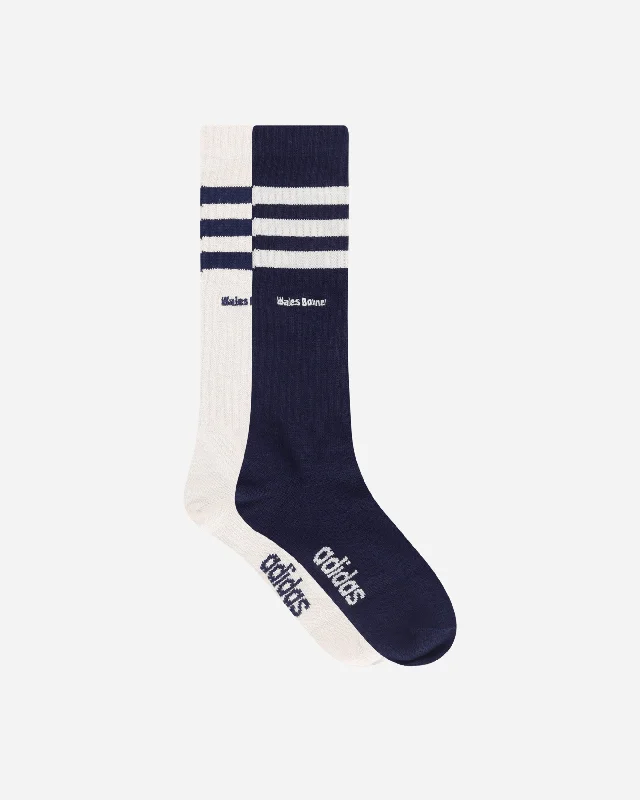 Wales Bonner Socks Wonder White / Collegiate Navy