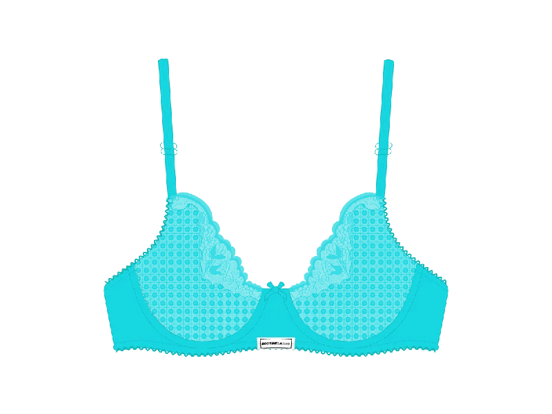 Baby Blue Lace Bow Bra