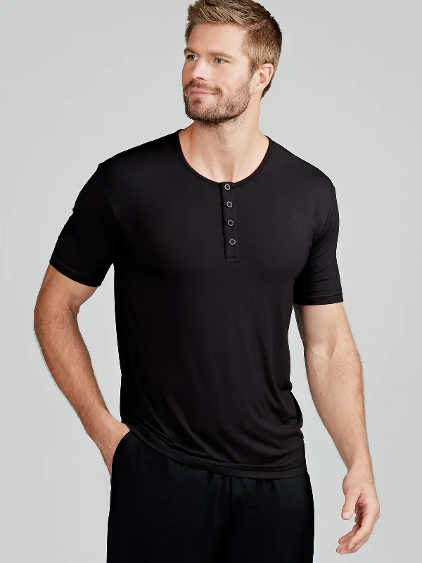 Bamboo Silk Sleep Short Sleeve Henley