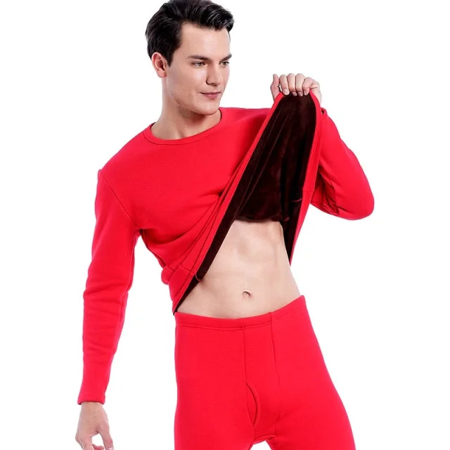 High Stretch Long Johns Set Old Men Thermal Pajamas