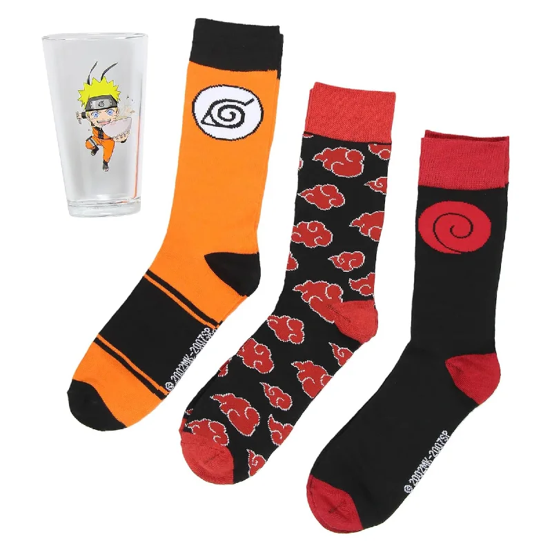 Naruto Pint Glass and Sock Bundle