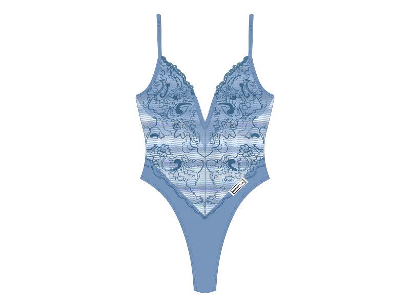 Slate Blue Lace Bodysuit