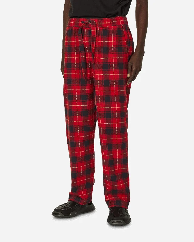 Flannel Plaid Pijamas Pants Red