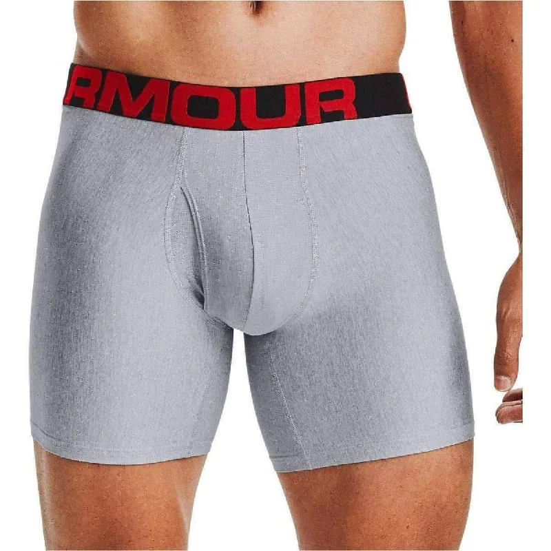 Under Armour Tech 6 Inch (2 Pack) Mens Boxer Jock - Grey