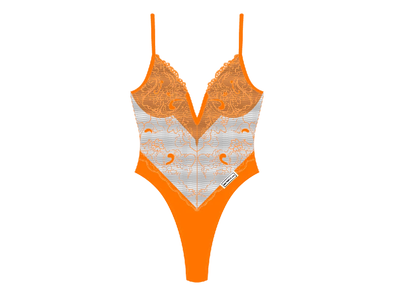 Wild Orange Lace Bodysuit